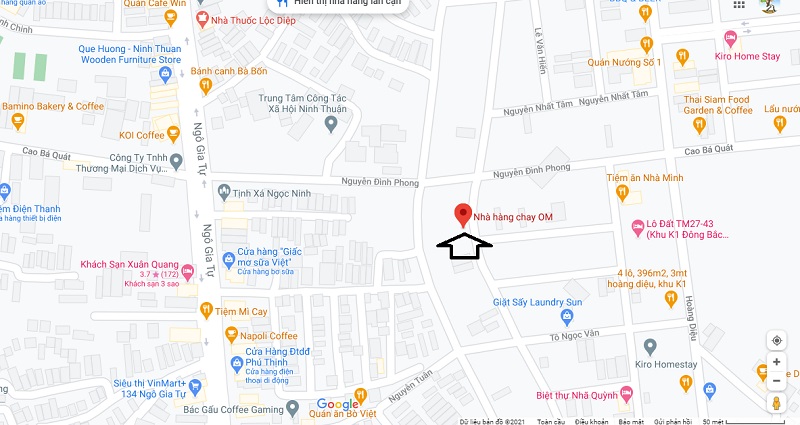 ban do huong dan quan an chay